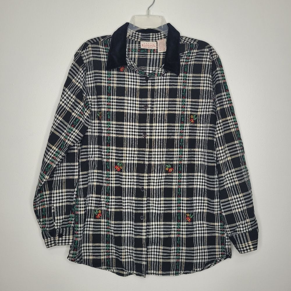 Basic Editions Black White Holiday Christmas Butt… - image 1